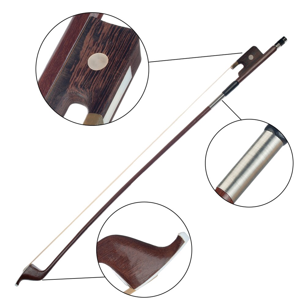 Franse stijl strijkstokken voor contrabas maat 4/4 brazilwood strijkstok paardenhaar strijkstokhaar geweldig evenwichtspunt orkestrale strijkers accessoires