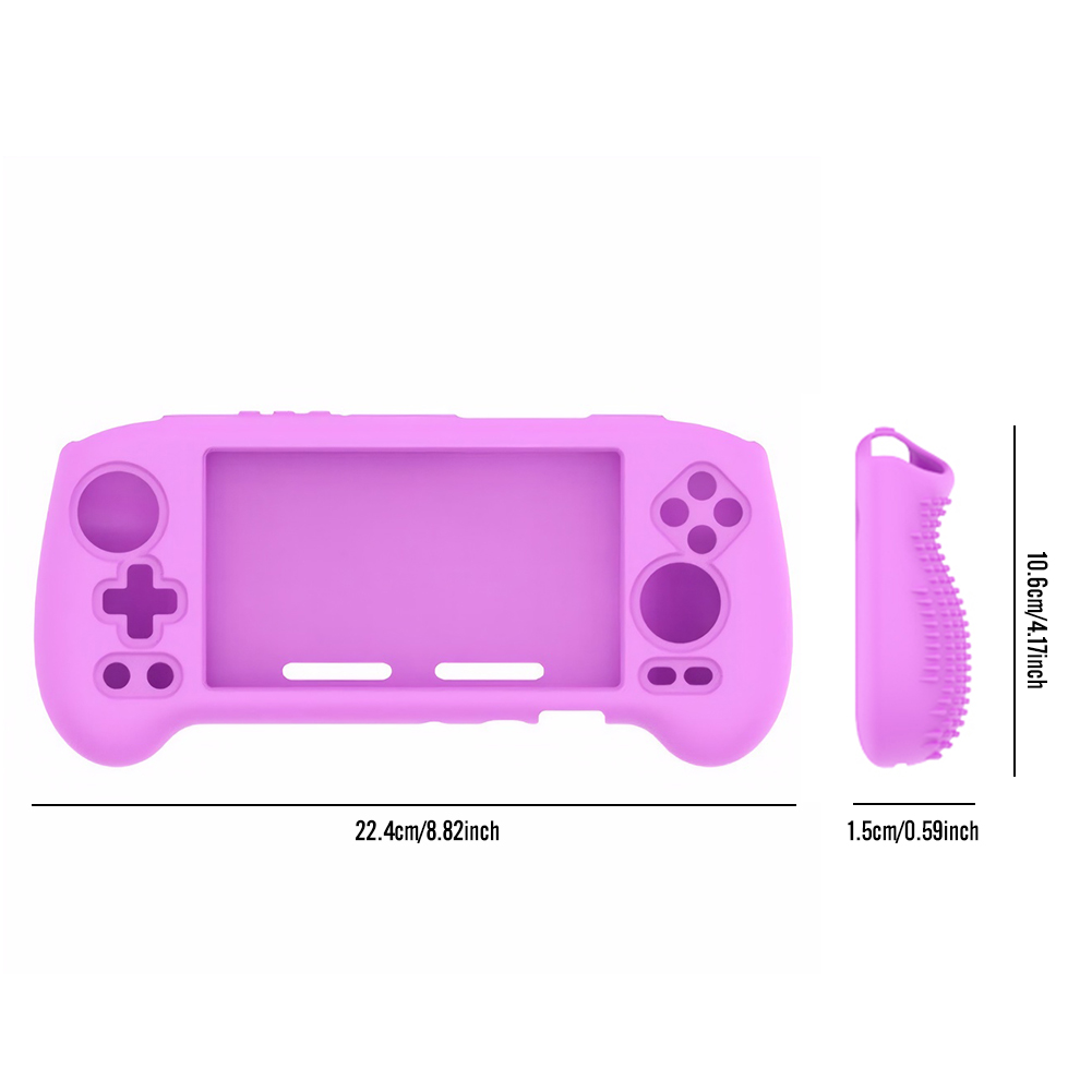 For ANBERNIC RG556 Game Console Soft Silicone Case -proof Shockproof Protective Cover + Tempered Film 9H HD Screen Protector