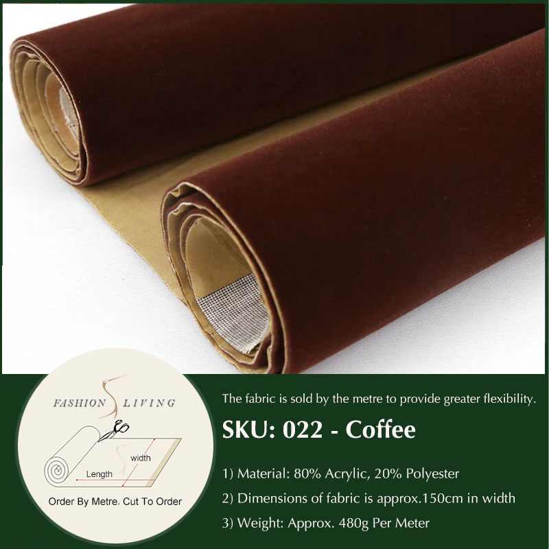 Selvklæbende fløjl smykkeskrin fløjlforing møbler bordoverflade beskyttende håndværk foringsstof stof efter meter , 150cm bredt: Kaffe