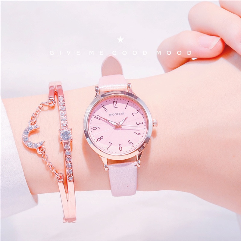 Exquisite Women Watches Luxury Ladies Wristwatches Simple Number Scale Woman Quartz Leather Clock Reloj Femenino