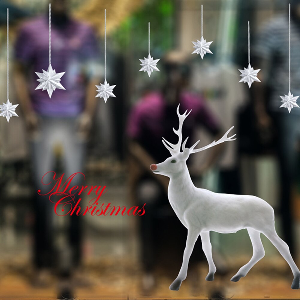 Christmas Socks Fireplace Wall Stickers Removable Window Glass Door Room Decal Self-adhesive PVC Year Home Decor: D