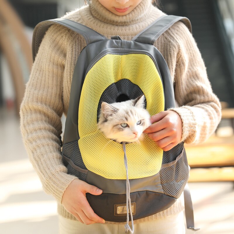 Comfortabele Hond Kat Carrier Rugzak, Puppy Pet Voorzijde Pack Met Ademende Hoofd Out En Gewatteerde Schouder Voor Wandelen