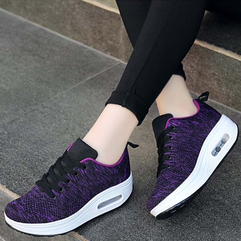 Dames lichtgewicht sneakers air mesh dames sneakers basket tennis casual platform wedges schoenen ademende wandelschoenen schoeisel