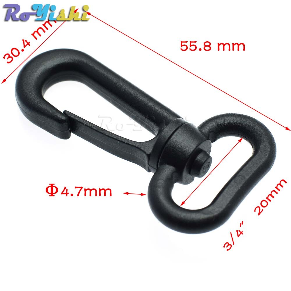 Plastic Snap Hooks Rotary Swivel Backpack Buckles Webbing 20mm 25mm 31mm 38mm