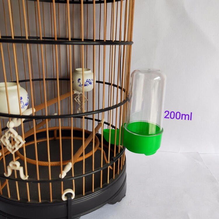 Alimentador de aves de plástico, bebedero automático, bebedero para loro y mascota, tazones para beber, jaula para loro, 1 unidad: Green