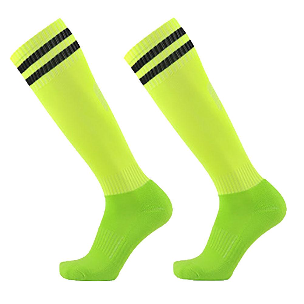 1 Pair Sports Socks Knee Legging Stockings Soccer Baseball Football Over Knee Ankle Adults Children Sweat Absorption Socks: Green Black / Child 19cm