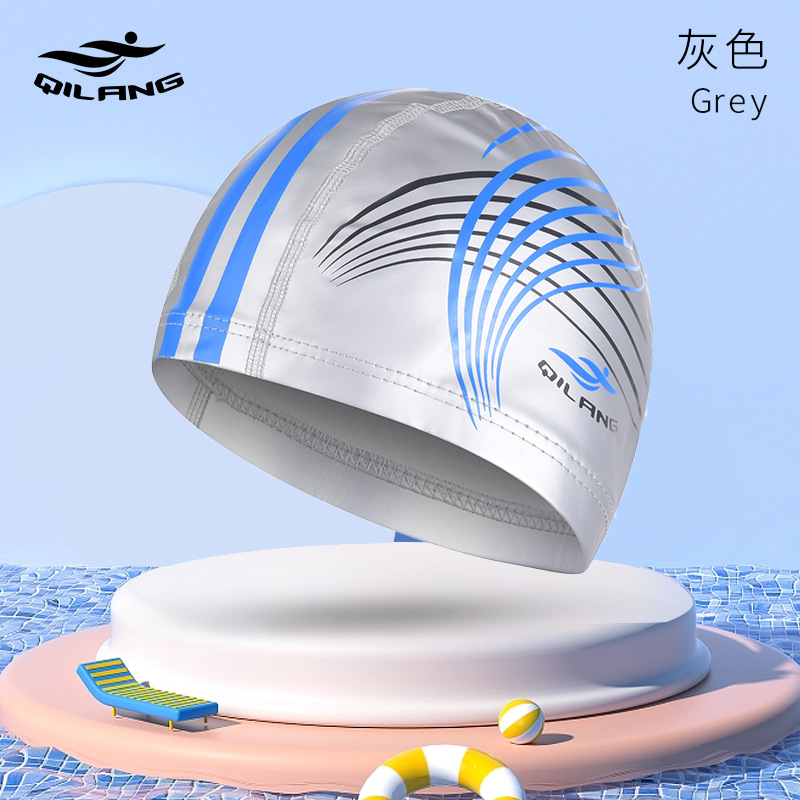 Touca de natação adulta moda impressa proteção de ouvido sem cabeça de corte cabelo longo boné de plutônio para homens e mulheres treinamento touca de natação