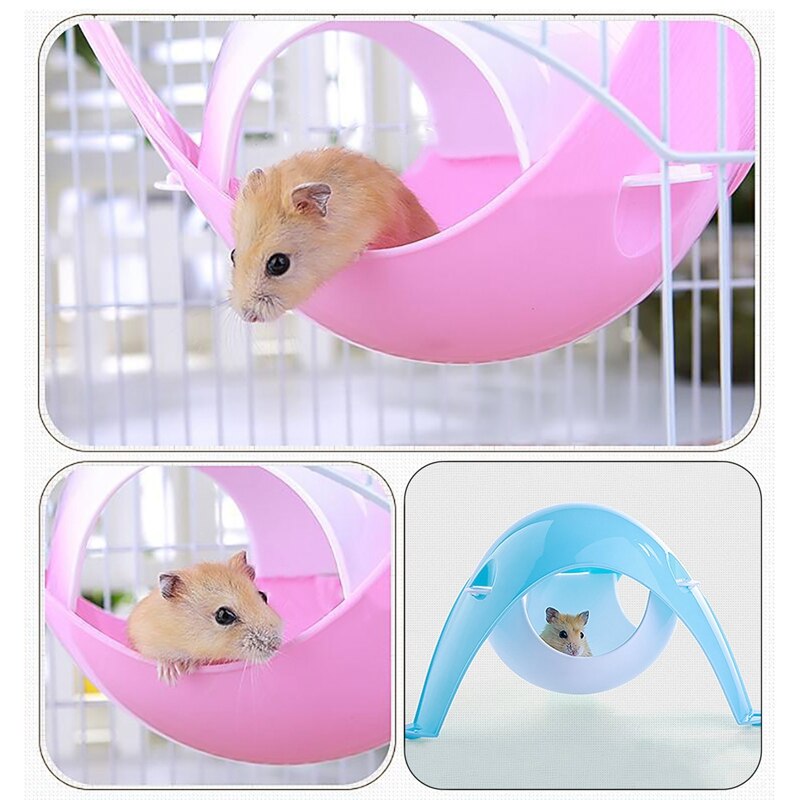 Hamster House Hamster Space Pod Dual-Use Plastic Hamster Cage Hammock Small Animal Space Pod Cage for Hamster Rats Guinea Pig