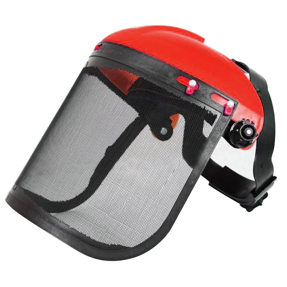 Electric Cutting Chainsaw Safety Helmet Lawnmower Trimmer Protective Mask Garden Helmet Protective Mask Forestry: Red
