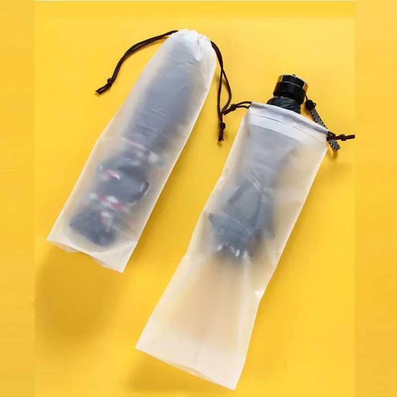 Doorschijnende paraplu-opbergtas Draagbare tas met trekkoord Herbruikbare waterdichte paraplu-opberghoes Home Organizer Supplies
