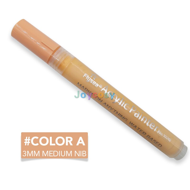 FLYSEA Acryl Farbe Marker Stifte, Haut Tonne Farben, 3mm Spitze, Prämie Wasserdicht dauerhaft Farbe Kunst Marker Kuli: Farbe-A 5Stck(1 viel)