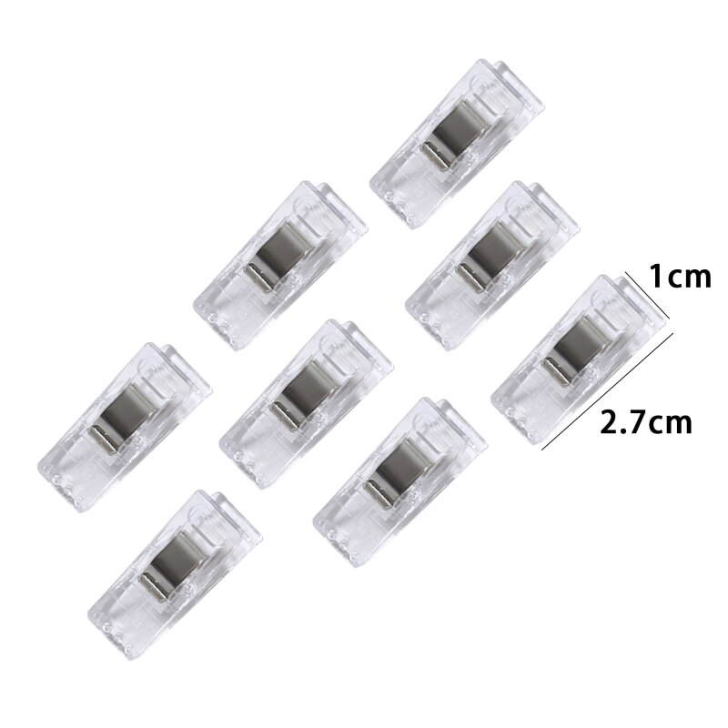 50pcs/ Pack DIY Sewing Clip Craft Quilt Binding Plastic File Clips Sewing Accessories Clamps Garment Clips: transparent 50pcs