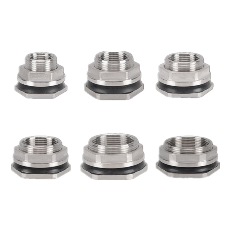 Rvs Watertank Connector 1/4 ''3/8'' 1/2 ''3/4'' 1''female Buisleidingen Moer Jointer Thuis Zwembad aquarium Accessoires