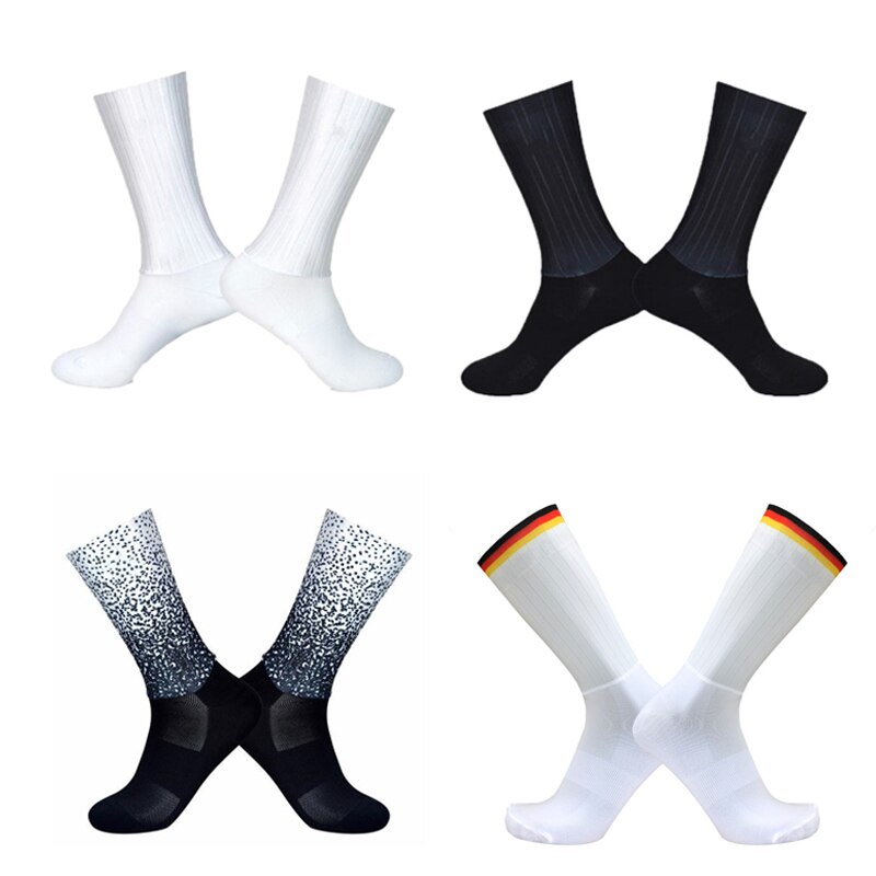 Anti Slip Zomer Naadloze Fietsen Sokken Integrale Moulding High-Tech Bike Sok Compressie Fiets Running Sport Sokken