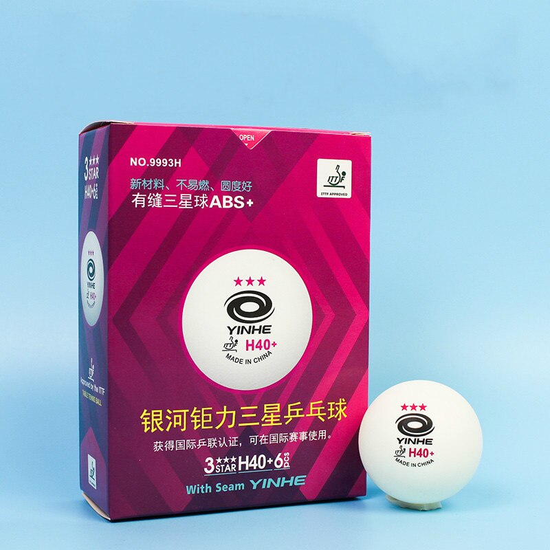 YINHE Galaxy 3-Star Seamed Table Tennis Balls Plastic 40+ ITTF Approved White Poly Ping Pong Balls