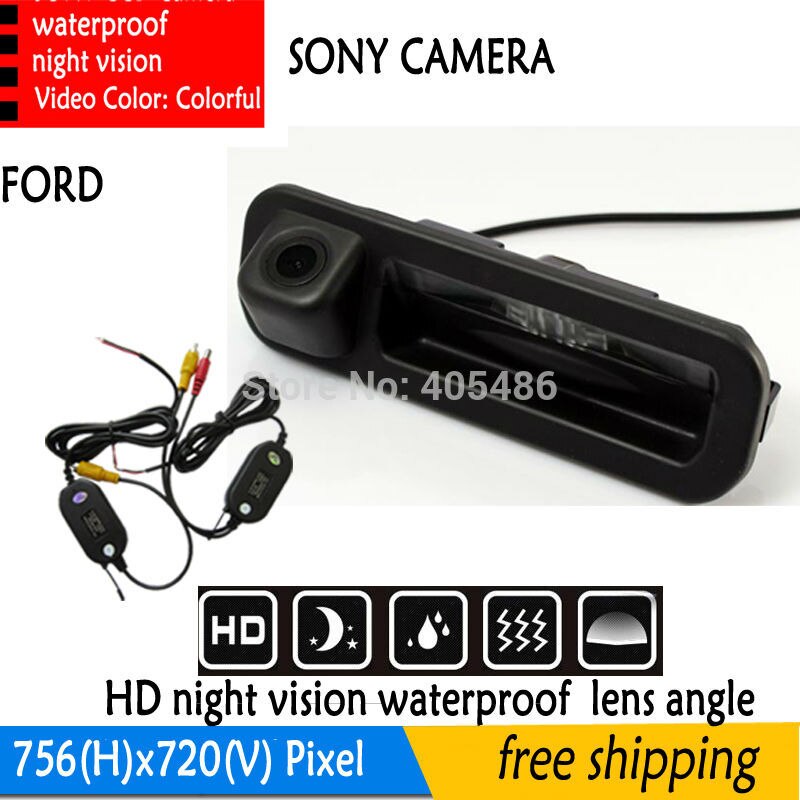 Wifi draadloze auto sony kofferbak handvat wifi camera auto achter view camera Voor Ford Focus Mondeo Kuga camera kleur waterdicht led