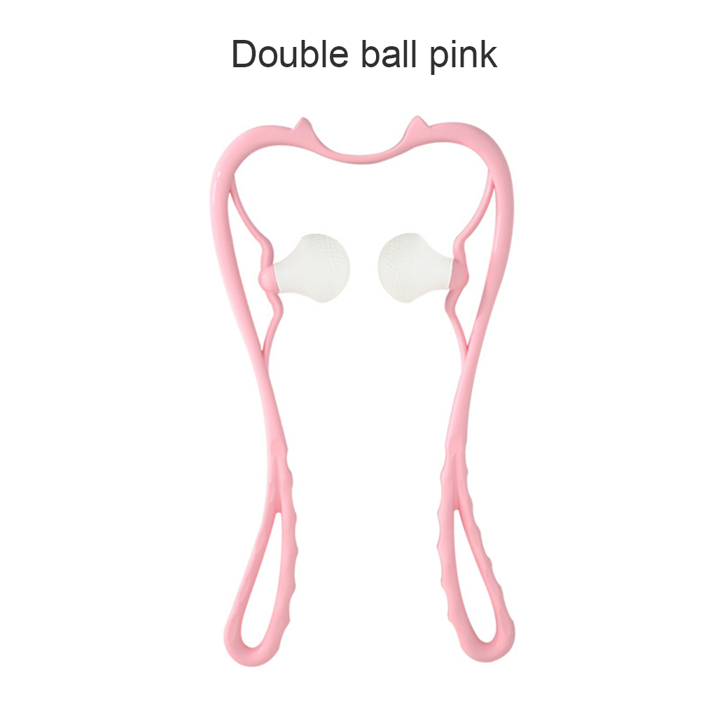 Pressure Point Therapy Neck Massager Shoulder Back Pain Relief Massager Dual Trigger Point Roller Self-massage Tool: Pink 2 Balls