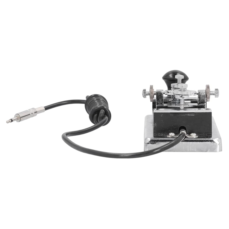 Radio de onda corta Morse, máquina de práctica de superficie electrochapa CW, llave de telégrafo con resorte para bricolaje para experimentos