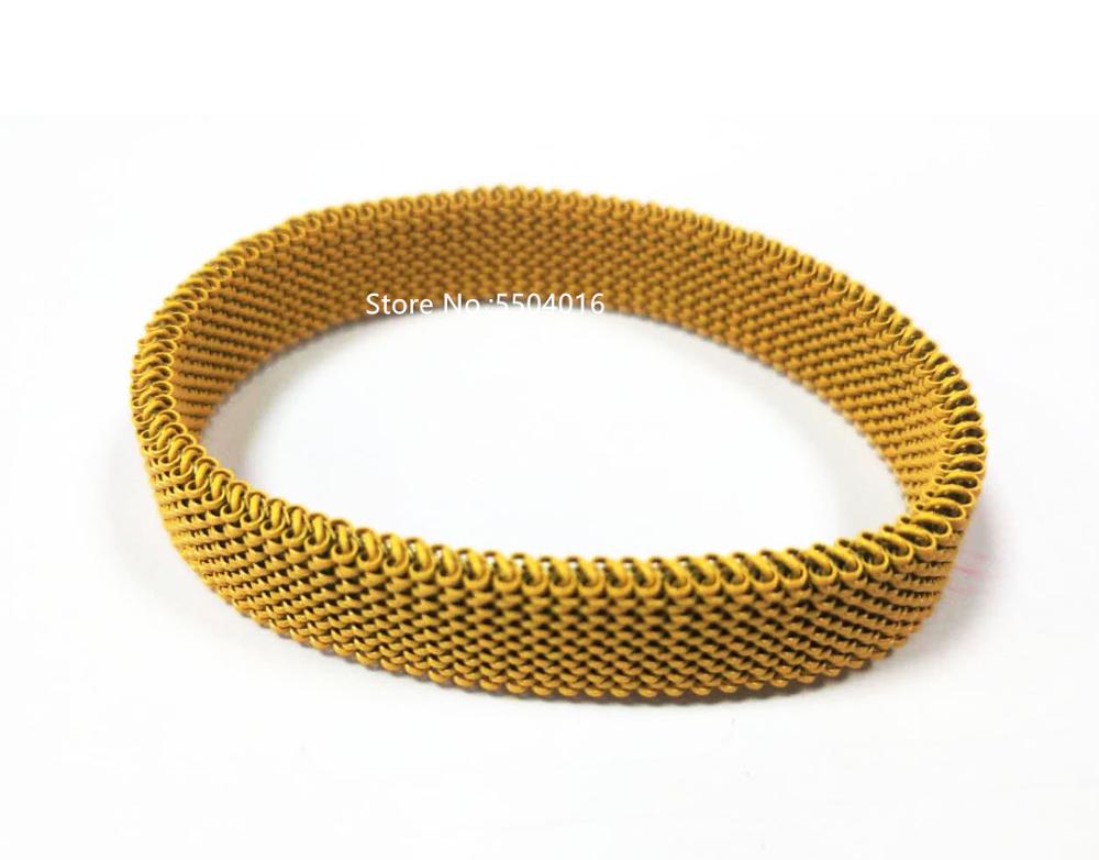 jewelry retro Adjustable Titanium Stainless Steel Women Stretch Mesh Simple style Bracelets: Yellow