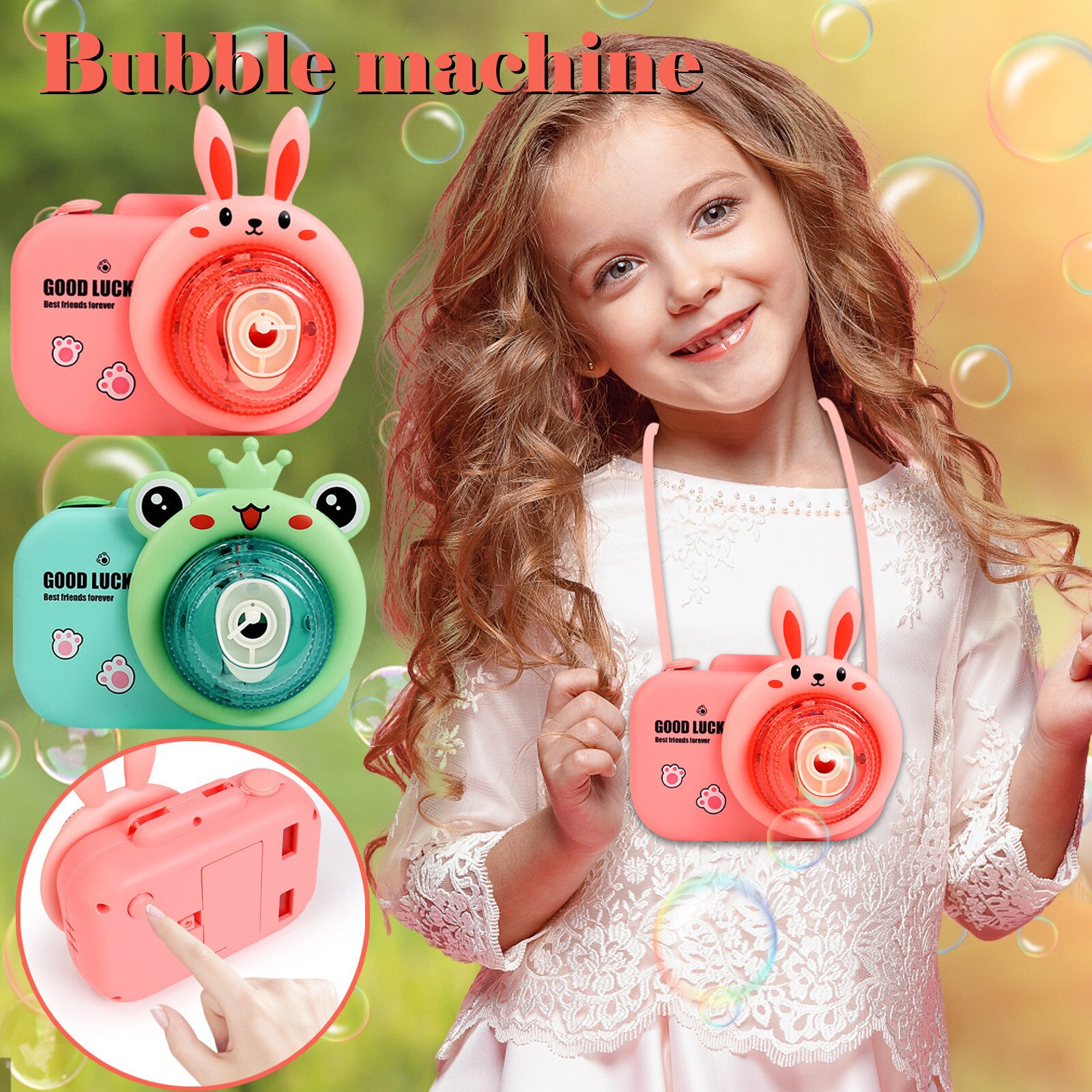 Kinderen Zeep Automatische Bubble Machine Speelgoed Camera Elektrisch Licht Muziek Zomer Water Outdoor Speelgoed Wedding Party Materialen