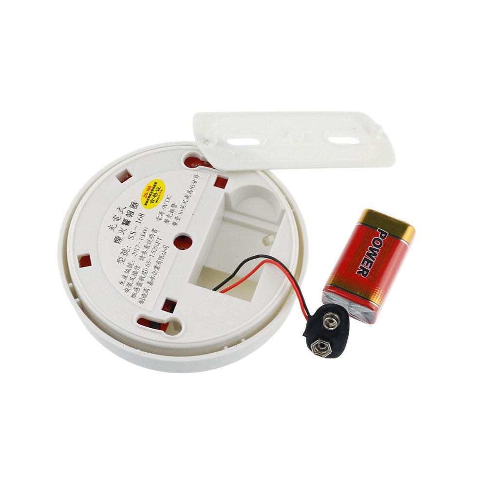 2Pcs 9V Battery Operated Smoke Alarm LED Light Flashe &amp; Sound Warn Smoke Alert Detector For Home School Hotel