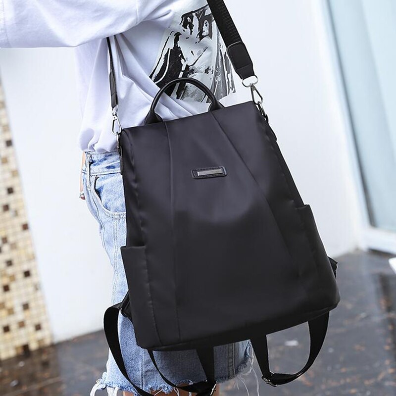 Women Travel Backpack Handbag Travel Bag Anti-Theft Oxford Cloth Backpack Black Larger Capacity Casual Backpack Women