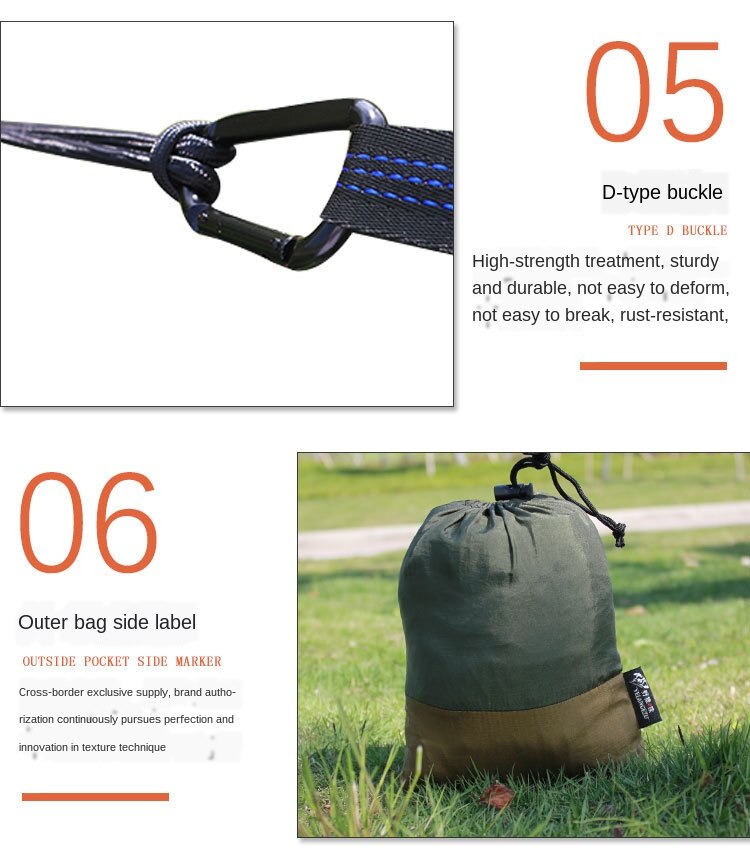 Hamaca ultraligera para exteriores con mosquitera, desmontable, para senderismo, viajes, Camping, tienda para 1-2 personas, para patio trasero