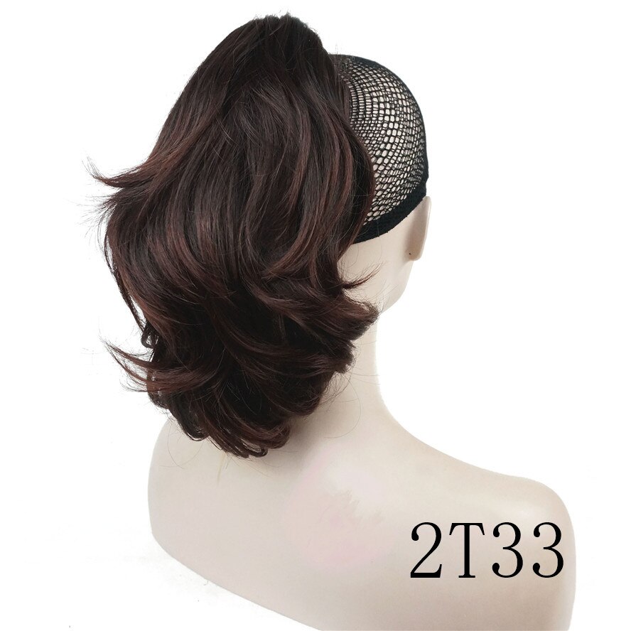 Strongbeauty crush claw clip hestehale hairpiec kort rett dobbeltbruk stylet hårforlengelse syntetisk: 2 t 33