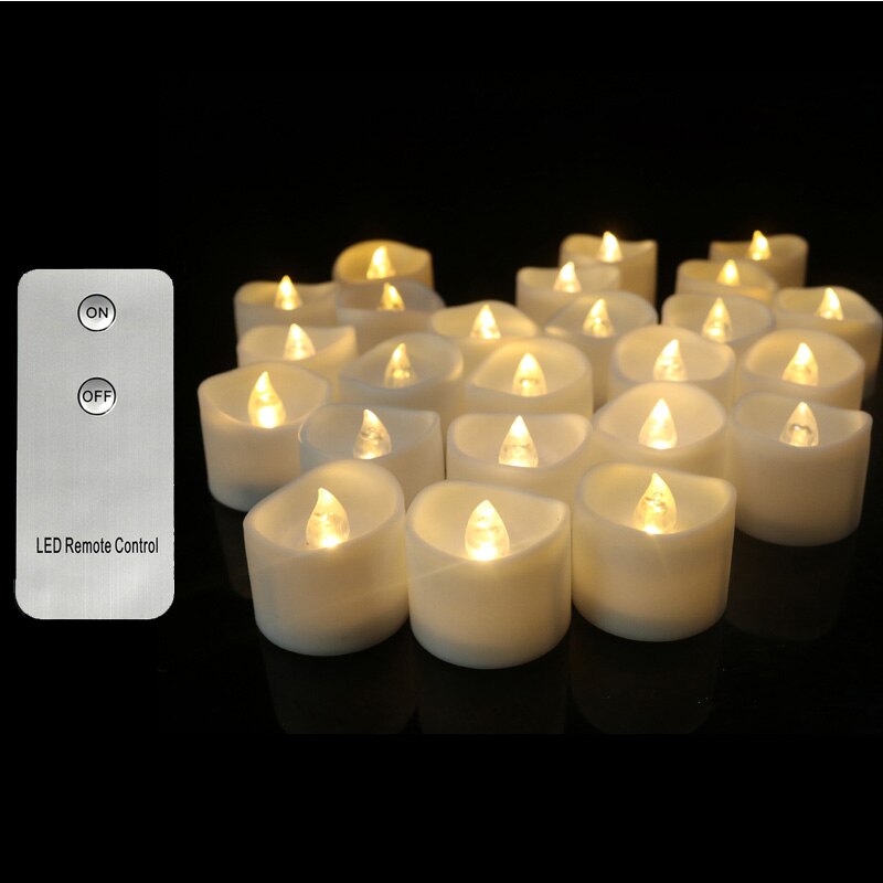 Pack of 3 Yellow Flicker Light Remote candele,Warm white velas perfumadas,Flameless Flickering candles home decoration: warm white remote