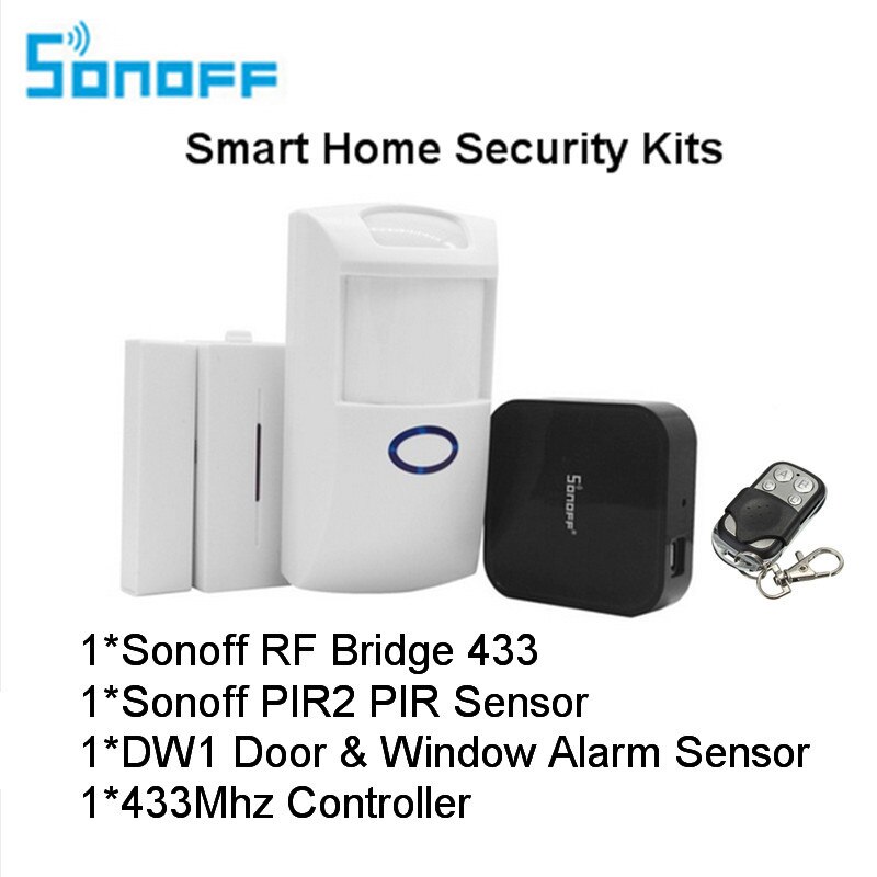 Sonoff RF Brücke 433MHZ Wifi Drahtlose Signal Konverter PIR 2 Sensor/DW1 Tür & Fenster Alarm Sensor für Clever Heimat Sicherheit Bausätze: Smart Home Security