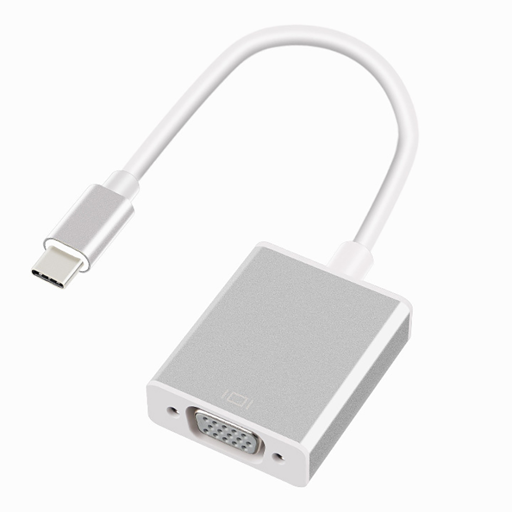 Usb-c thunderbolt -3 dockingstation type-c  to 4k hdmi-kompatibel 1080p vga-videoadapterkonverterkabel til macbook pc-skærm: Sort