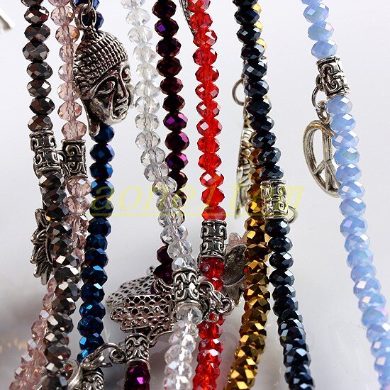 Vintage Kristallen Glazen Hart Zon Olifant Hanger Bedels Voor Armband Elastische Wrap Armband Vrouwen Sieraden Meisjes Mode