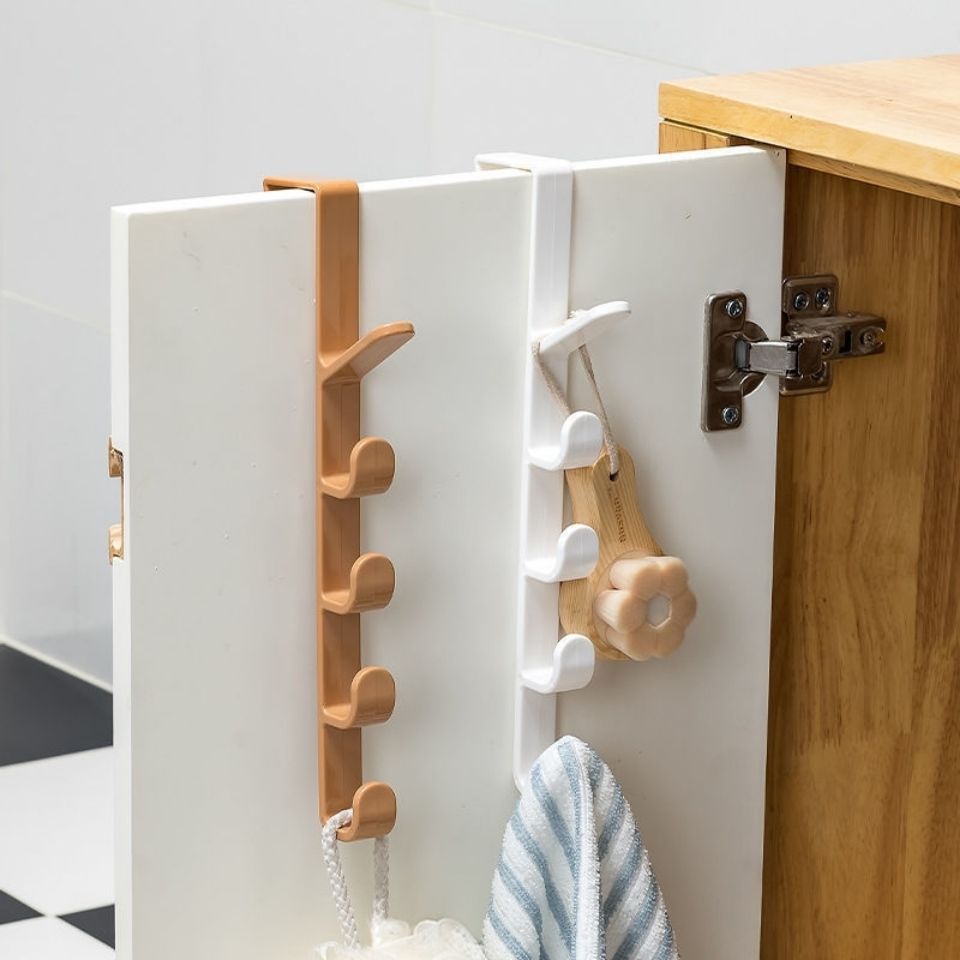 Colgador de puerta para dormitorio, estante para colgar ropa sobre la puerta, ganchos de organización de almacenamiento para el hogar de plástico, soporte para monedero para rieles de bolsos