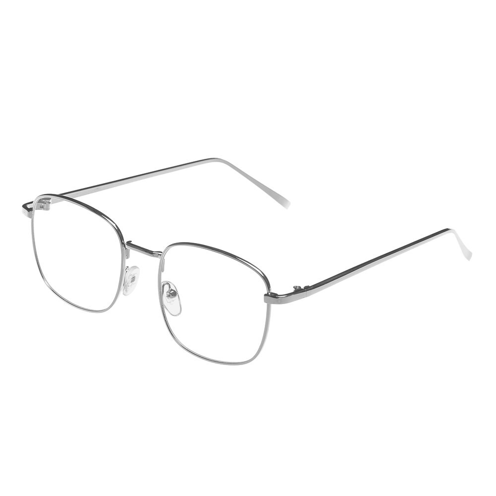 Unisex vintage anti blått ljus glasögon bågar oktagon lins närsynthet optisk spegel enkel legering anti uv klar glasögon bågar: 05 silver