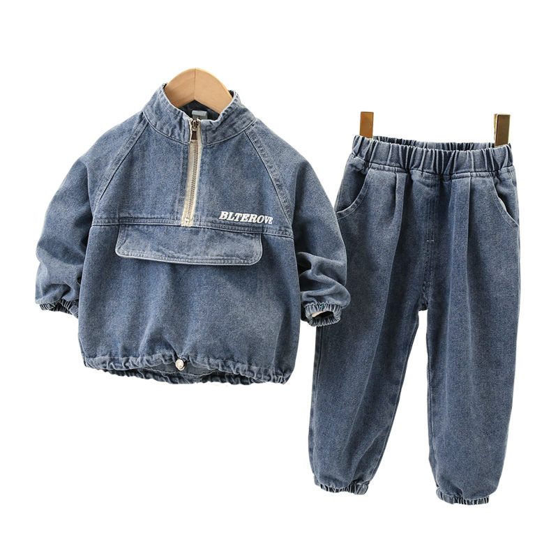 Baby Jungen Kleidung setzt 1-7 jahre alt Frühling und Herbst 2-stück-setzt Denim 2-stück Große Tasche Waschen Jungen Koreanische