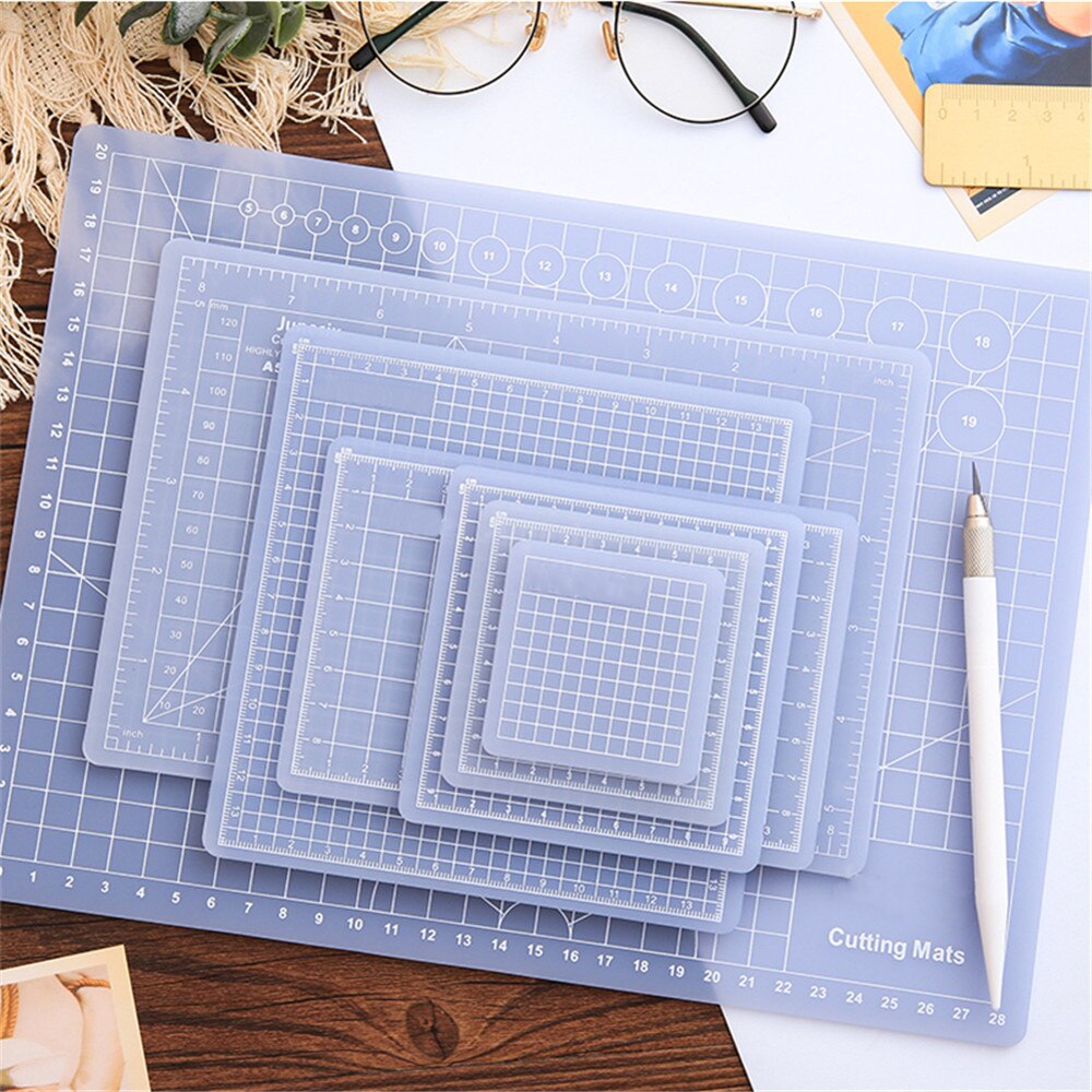Multi-Size Translucent PVC Cutting Mat Patchwork Cut Pad Tools Durable DIY Handmade Self-healing Cutting Plate Carving Art Tool