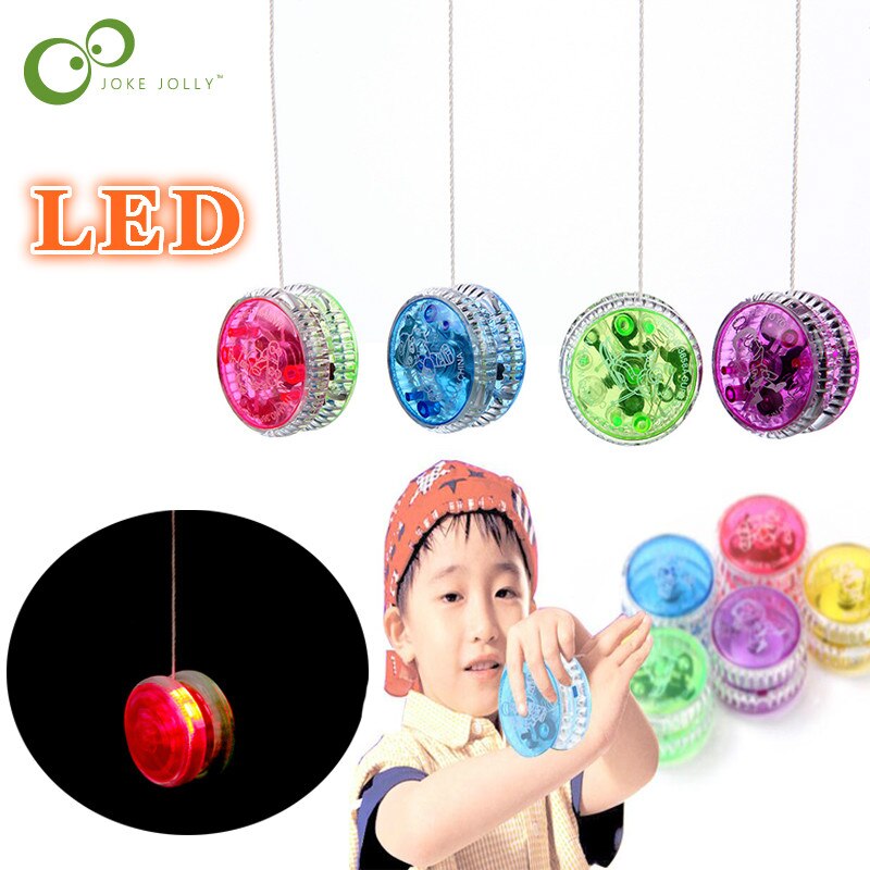 LED Flashing Yoyo Classic Kids Toys Magic Yoyo Spin Aluminum Alloy Metal Yoyo Bearing with Spinning String ZXH