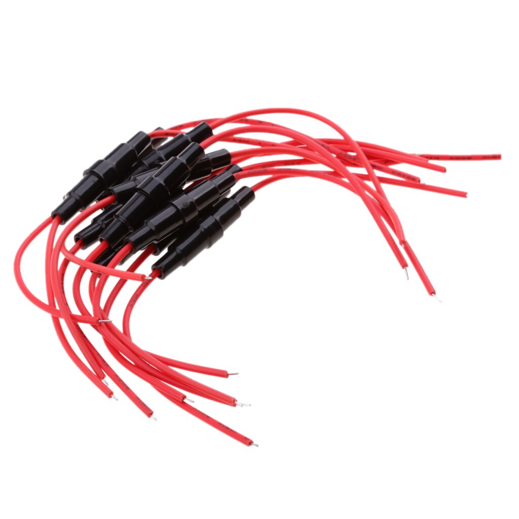 10 Uds. 220v ATC portafusibles en línea/ATO Car ATV adaptador de fusible de vidrio resistente al agua de soplado rápido con cable de 22 AWG XF30