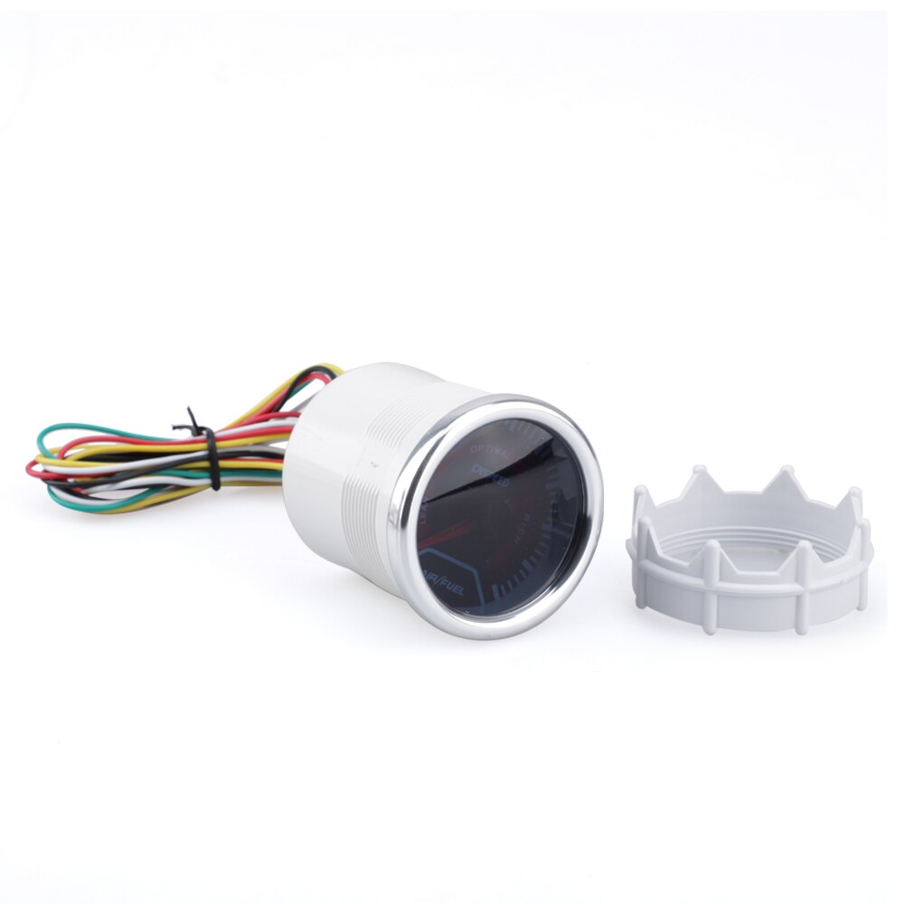 2 "52mm Air Fuel Ratio Meter White Shell Indicator Air Fuel Ratio Meter Kit Instrument, Suitable For 12v Vehicle