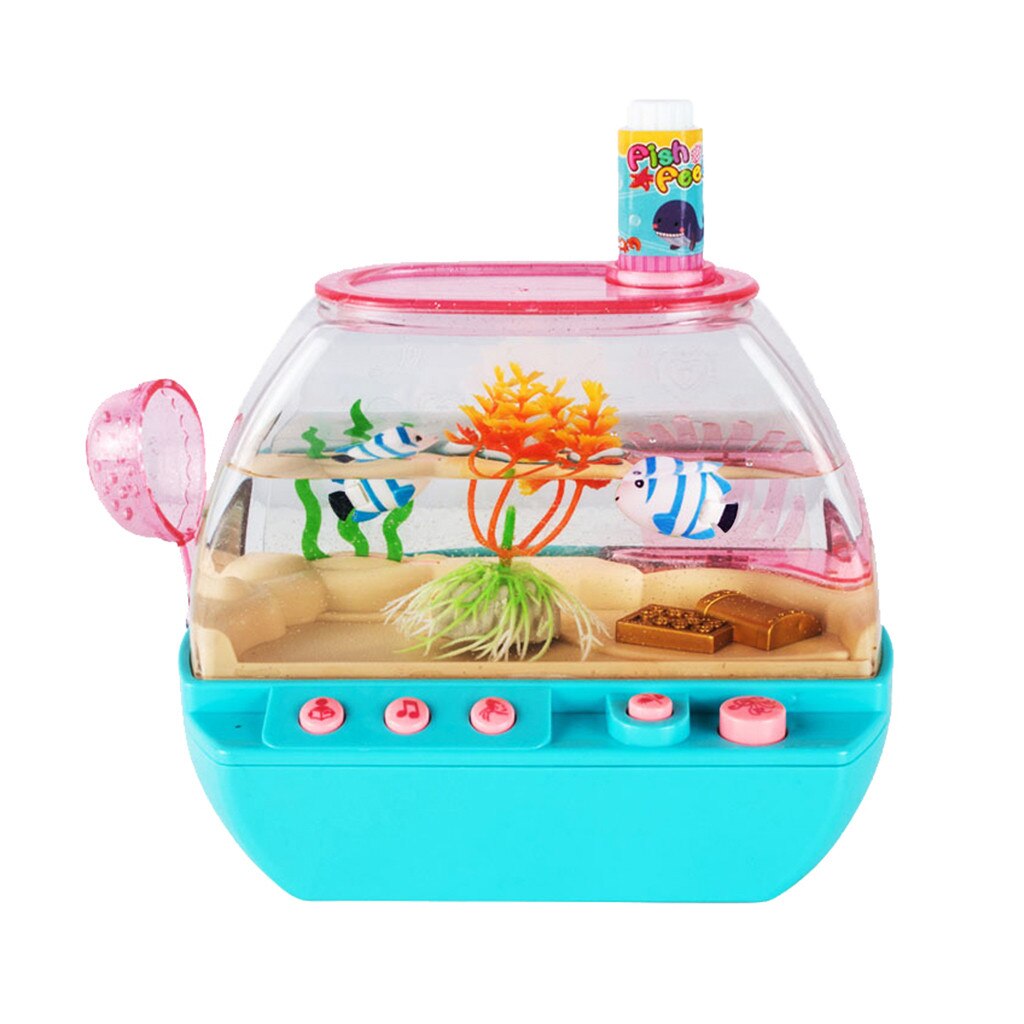 Kinderen Simulatie Elektrische Aquarium Speelgoed Set Aquarium Fish Speelgoed Meubels Speelgoed Interessante Kinderen Aquarium Elektrische Fishs Tan: Blauw