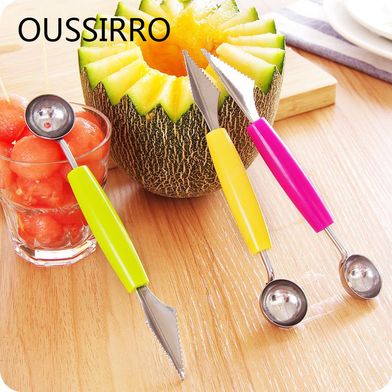 Boule à creuser créative, cuillère Baller bricolage plats froids outil pastèque Melon couteau à découper les fruits Gadgets de coupe