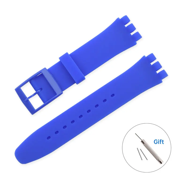 Correas de reloj de resina para hombre, accesorios, pulsera deportiva de goma resistente al agua, correa de silicona de 16, 17, 19, 20mm para Swatch GW164 GB274