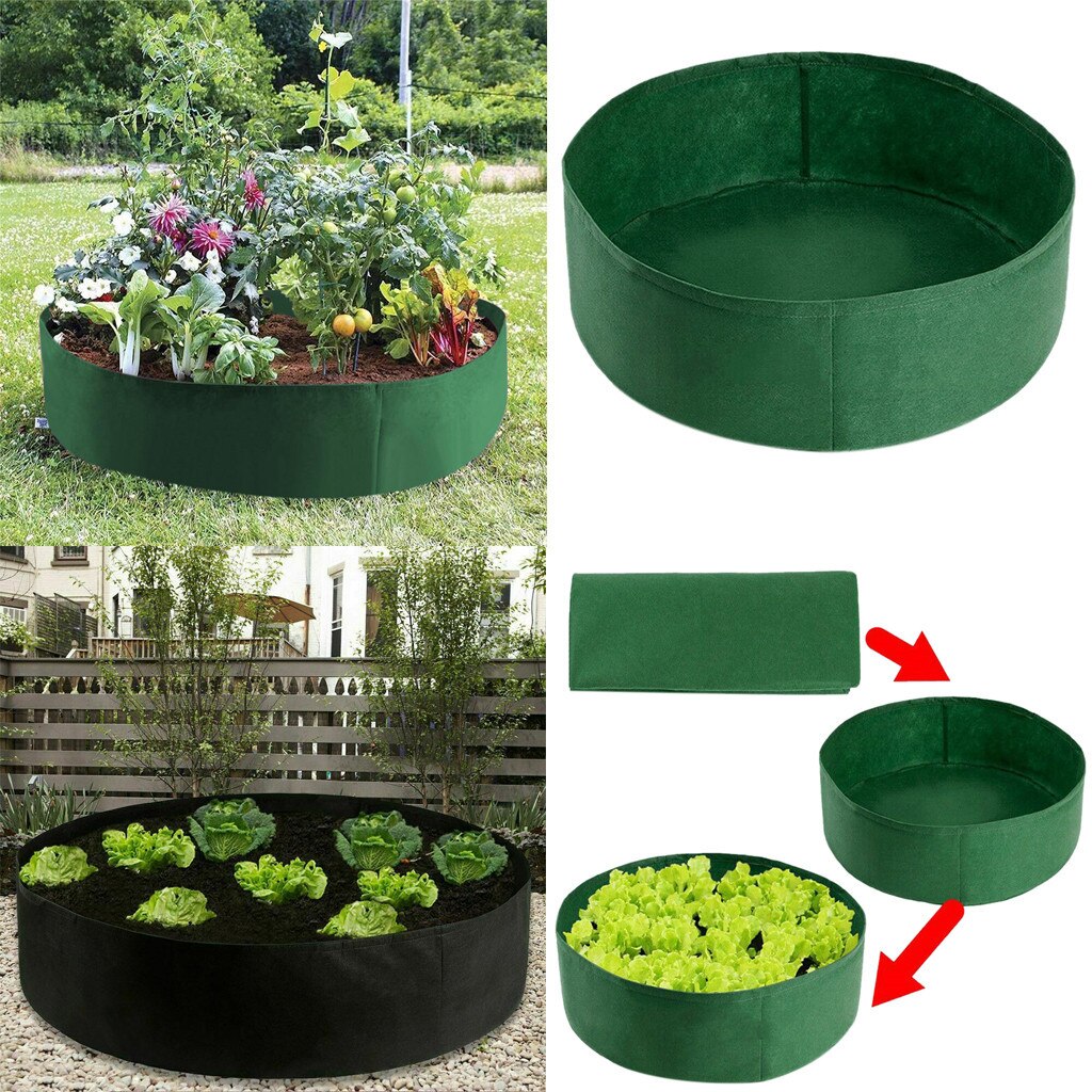 Green Raised Plant Bed Garden Flower Planter Elevated Vegetable Flower Box Planting Grow Bag Plant Support A