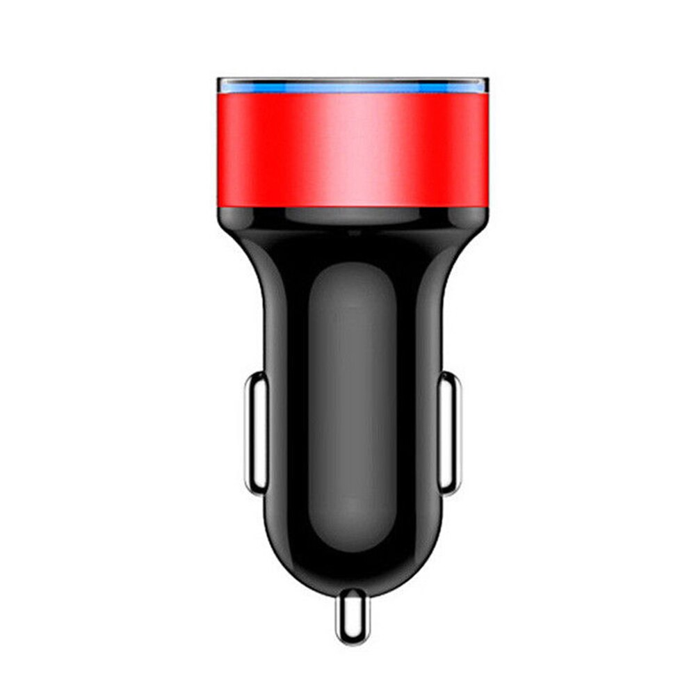 Portable Fast Cell Phone Charger Dual USB LED Digital Display Quick Charge 5V 3.1A Car Adapter Auto Charger Accessories: Red 3 1A