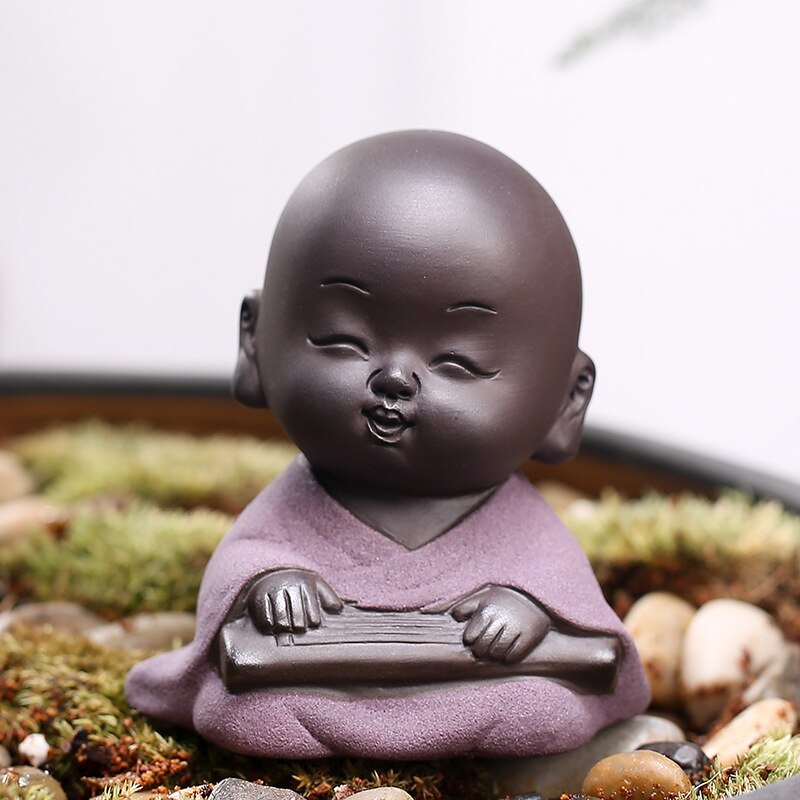 Boeddhistische Stemming Jonge Monnik &#39;S Favoriete Paars Zand Thee Muziekinstrumenten Schaken Kalligrafie Schilderen Mooie Thee Tafel Accessoires: 1