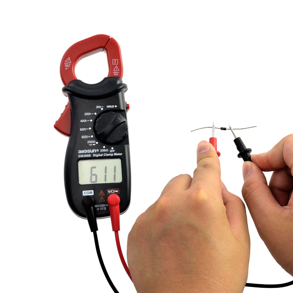 all-sun EM306B Mini Digital Clamp Multimeter AC/DC voltage Current Resistance Continuity Test With Buzzer Electronic Tester