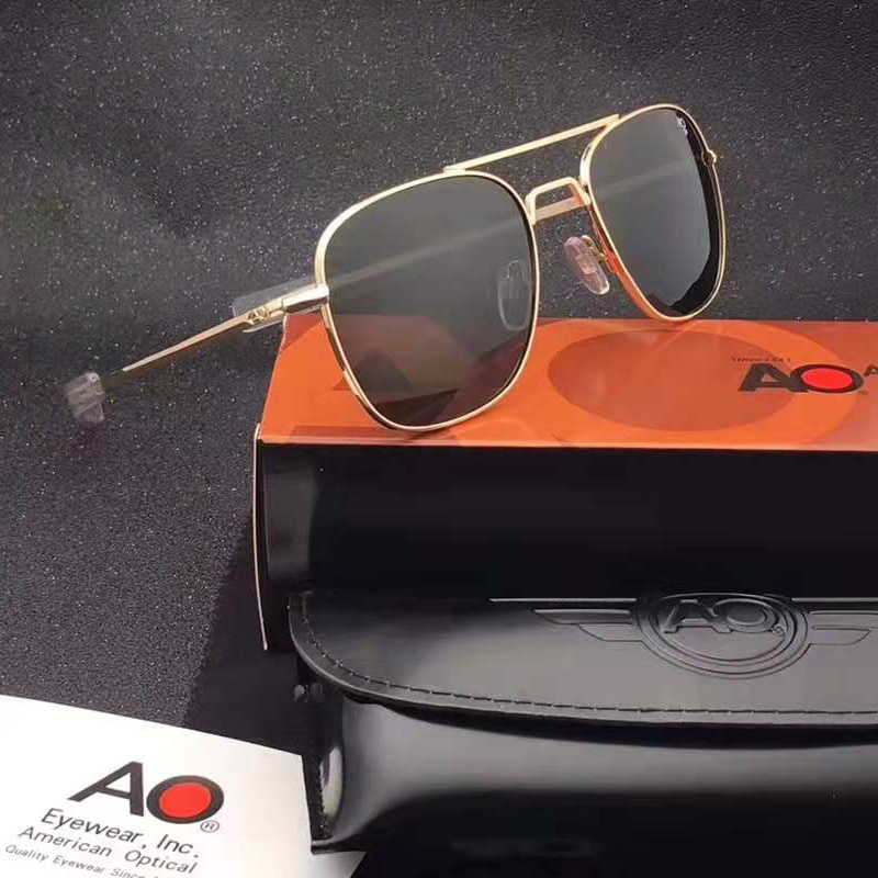 Militar do exército americano piloto ao óculos de sol lente de vidro dos homens mulher marca designer condução óculos masculino op55 op57 alta qualidade