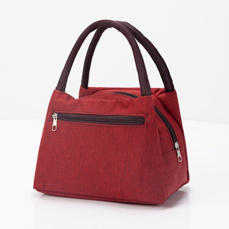 Aosbos Oxford Portable refroidisseur sac à déjeuner toile pique-nique fourre-tout sacs solide thermique isolé sacs à bandoulière pour hommes femmes enfants: Red wine