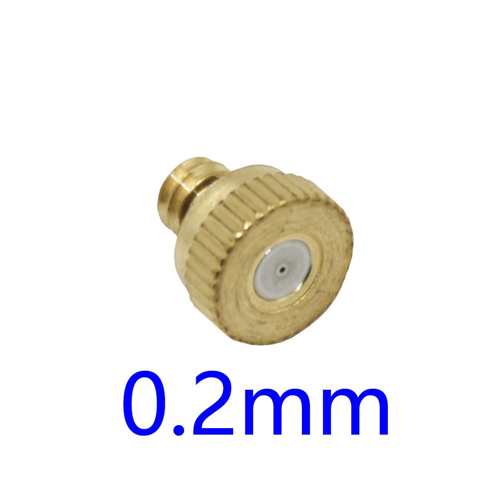 0.2/0.3/0.4/0.5/0.6mm dysze rozpylające z gwintem 3/16 cala dysze przeciwmgielne trójnik dla systemu chłodzenia mgłą patio układ chłodzenia na zewnątrz 5 sztuk: 0.2mm