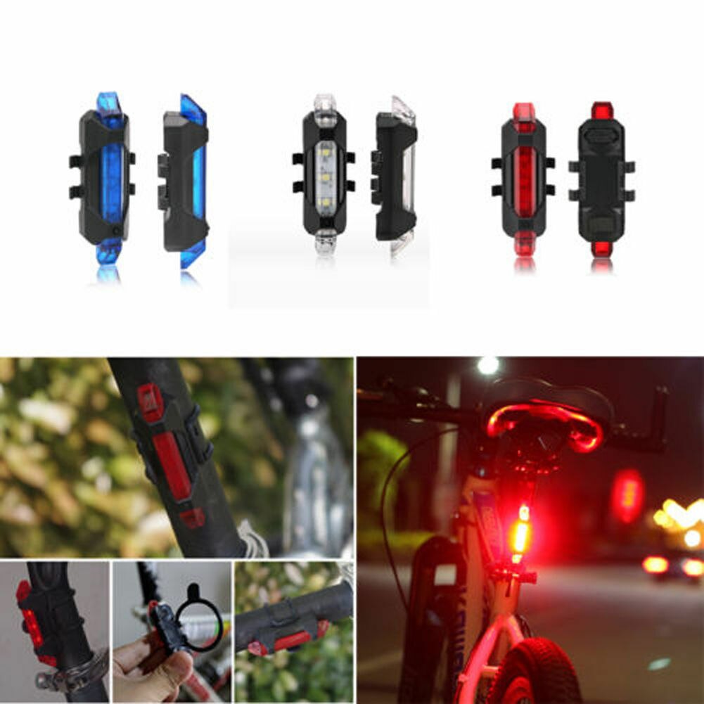 5 Led Usb Oplaadbare Fiets Achterlicht Fiets Waarschuwing Achterlicht Nuttig Alarm Lamp